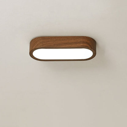Nowoczesna Drewniana Lampa Sufitowa – Drewno/Orzechowy Rysunek Słojów – LED 8W