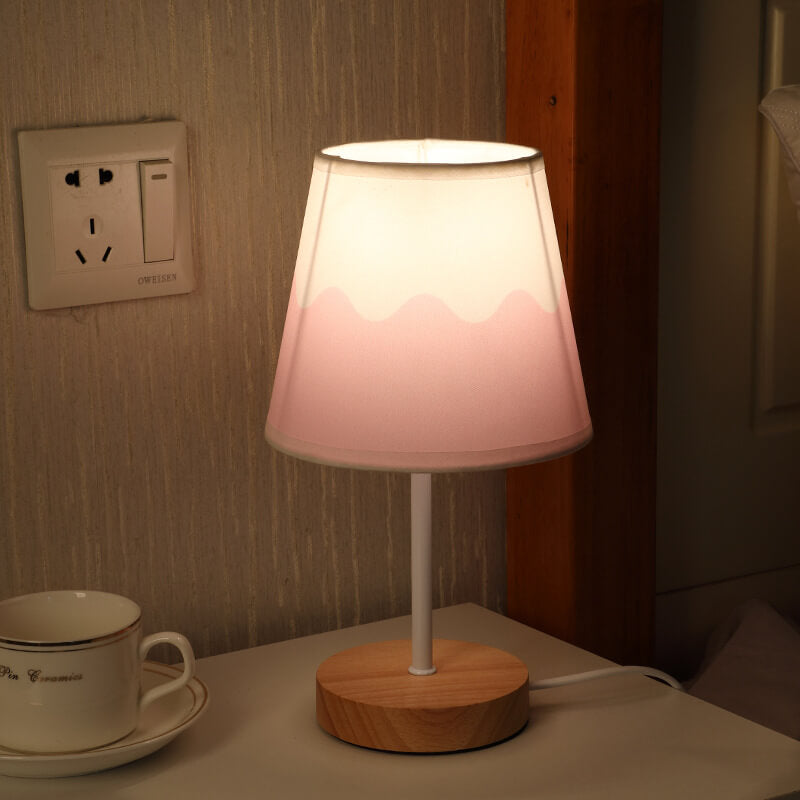 Scandinavian Modern Wooden Table Lamp with Built-in LED - USB Plug
