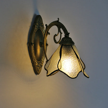 Designer glass and iron wall lamp - many colours