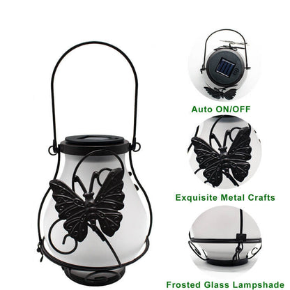 Decorative Solar LED Garden Lamp – Black – (1 LED)