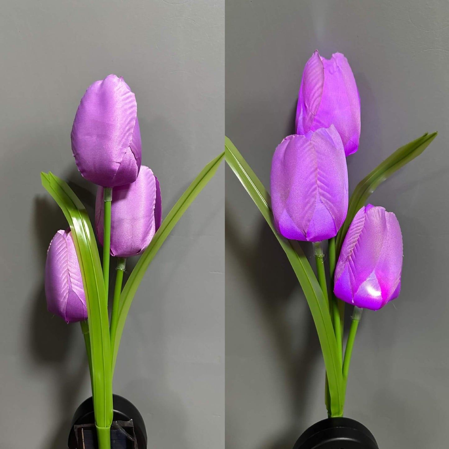Solarny LED Lampa Ogrodowa z Motywem Tulipana – Różowa/Fioletowa/Niebieska/Żółta – (1 LED)