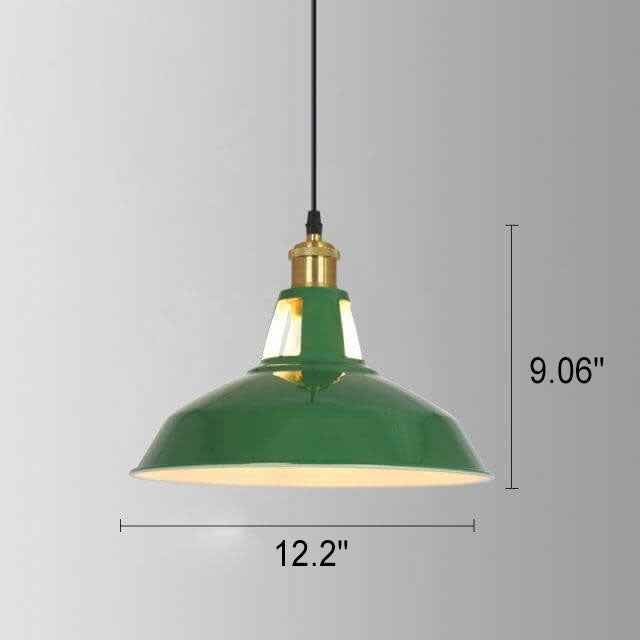 Industrialna elegancka zielona lampa wisząca w różnych rozmiarach