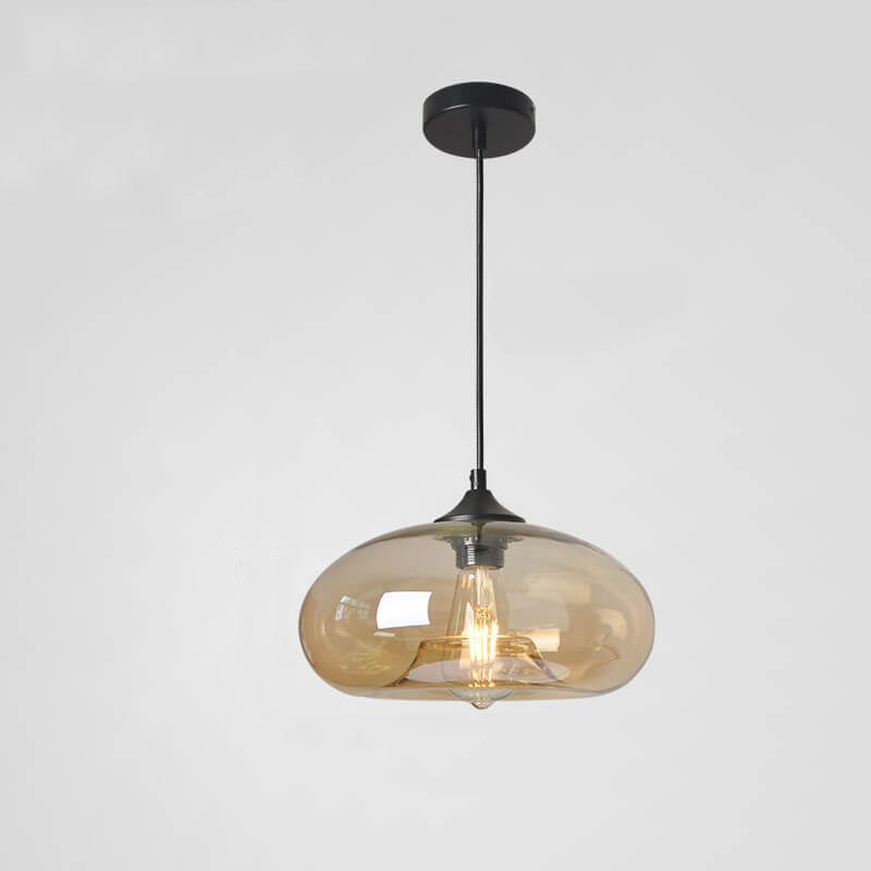 Industrial Glass Hanging Lamp – Ø28 cm, Multiple Colors, E26 Socket