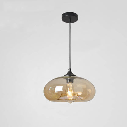 Industrial Glass Hanging Lamp – Ø28 cm, Multiple Colors, E26 Socket