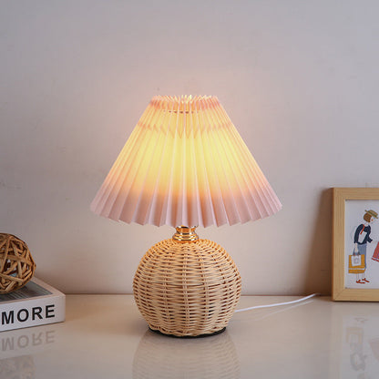 Skandynawska lampa stołowa z abażurem z tkaniny – USB i bezstopniowe ściemnianie dla idealnego nastroju