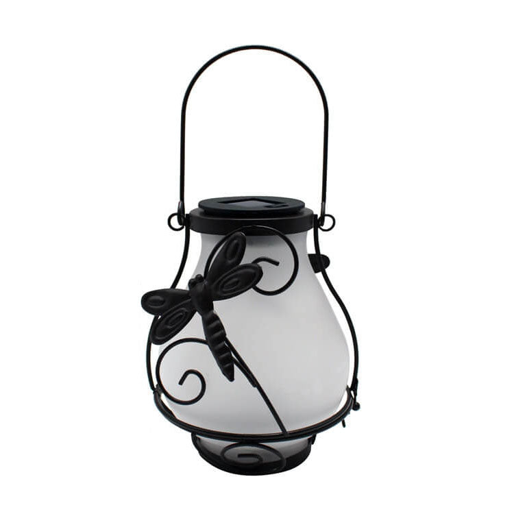 Decorative Solar LED Garden Lamp – Black – (1 LED)
