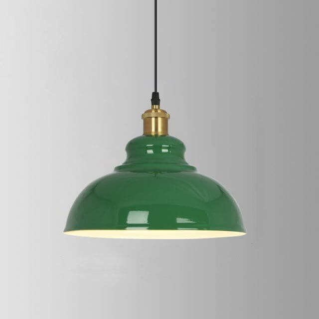 Industrialna elegancka zielona lampa wisząca w różnych rozmiarach
