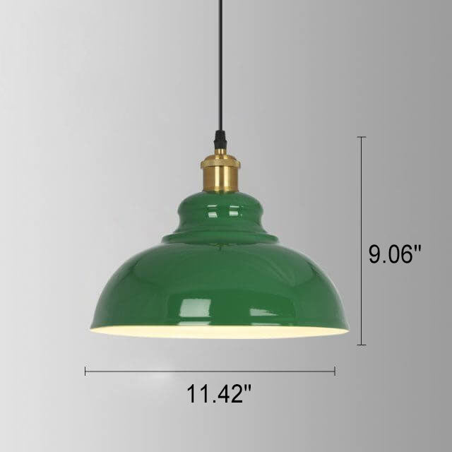 Industrialna elegancka zielona lampa wisząca w różnych rozmiarach