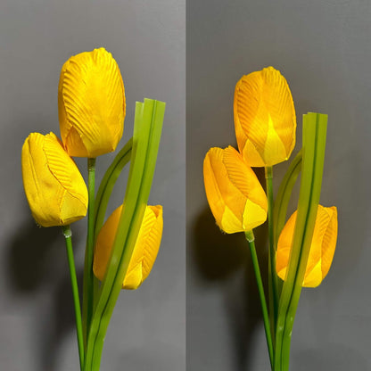 Solarny LED Lampa Ogrodowa z Motywem Tulipana – Różowa/Fioletowa/Niebieska/Żółta – (1 LED)