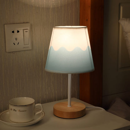 Scandinavian Modern Wooden Table Lamp with Built-in LED - USB Plug