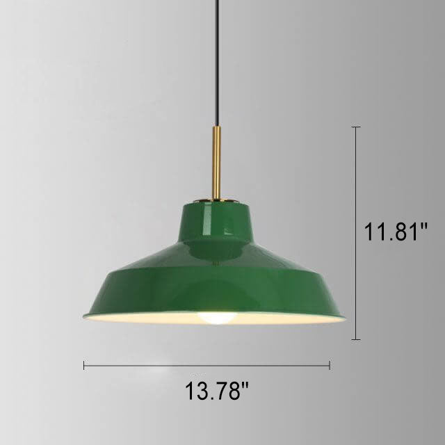 Industrialna elegancka zielona lampa wisząca w różnych rozmiarach