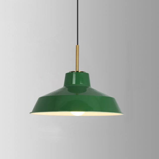 Industrialna elegancka zielona lampa wisząca w różnych rozmiarach
