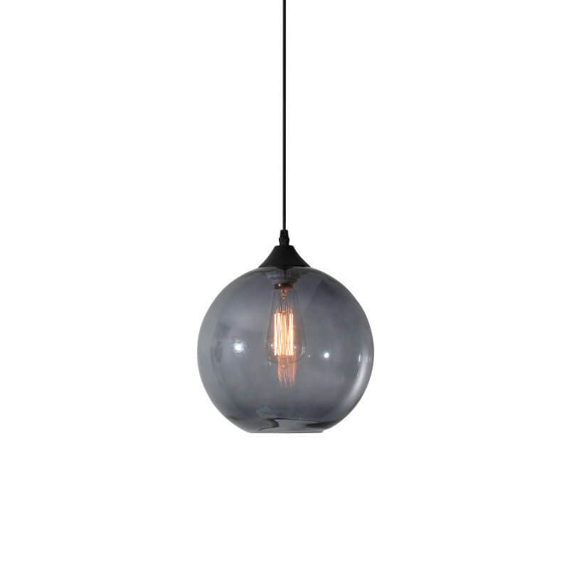 Modern Glass Hanging Lamp in Various Colors with Spherical Design