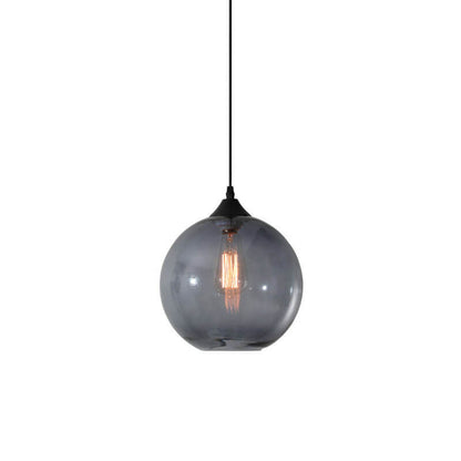 Modern Glass Hanging Lamp in Various Colors with Spherical Design
