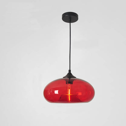 Industrial Glass Hanging Lamp – Ø28 cm, Multiple Colors, E26 Socket