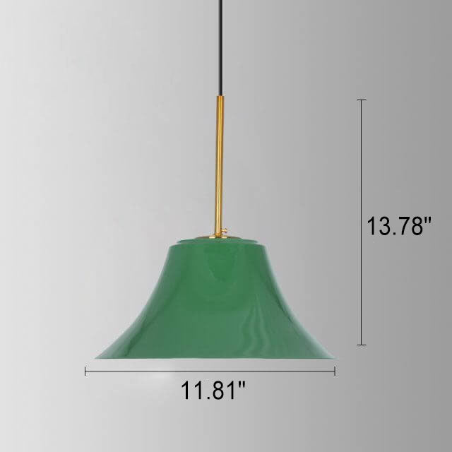 Industrialna elegancka zielona lampa wisząca w różnych rozmiarach