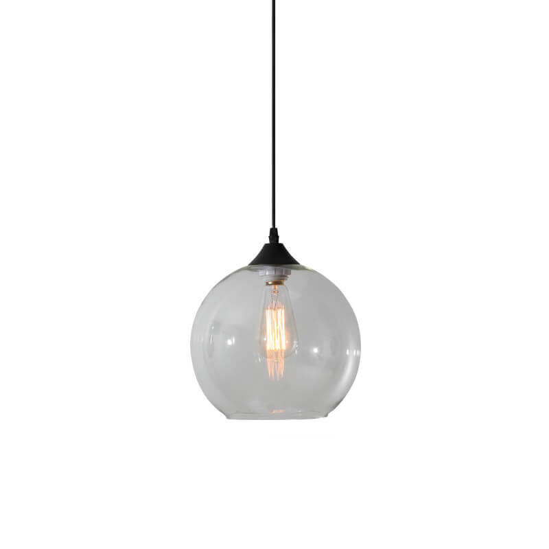 Modern Glass Hanging Lamp in Various Colors with Spherical Design