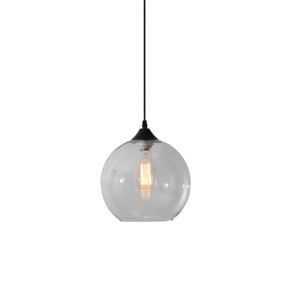 Modern Glass Hanging Lamp in Various Colors with Spherical Design