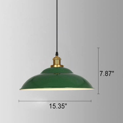 Industrialna elegancka zielona lampa wisząca w różnych rozmiarach