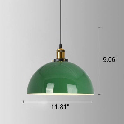Industrialna elegancka zielona lampa wisząca w różnych rozmiarach