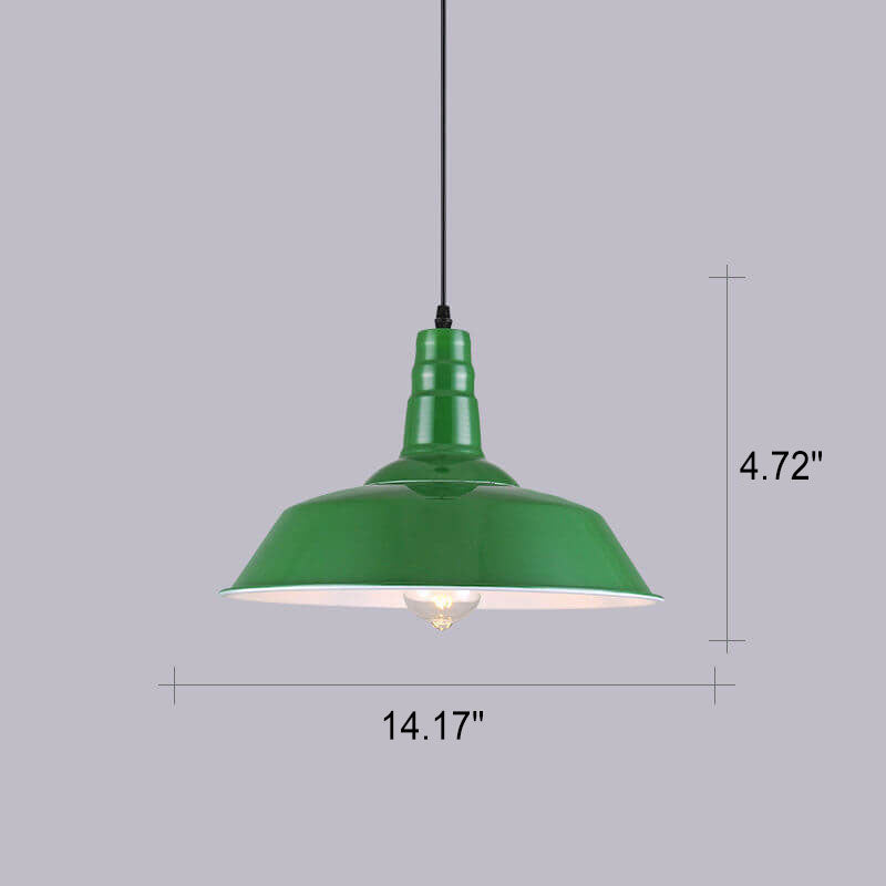 Industrialna elegancka zielona lampa wisząca w różnych rozmiarach