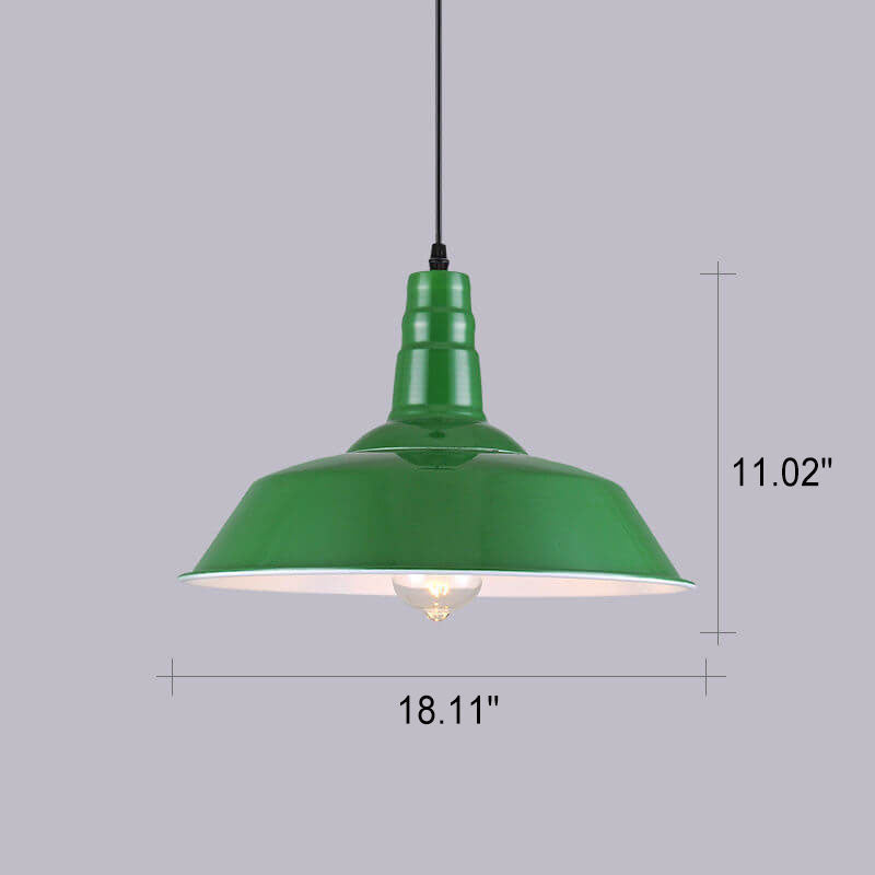 Industrialna elegancka zielona lampa wisząca w różnych rozmiarach