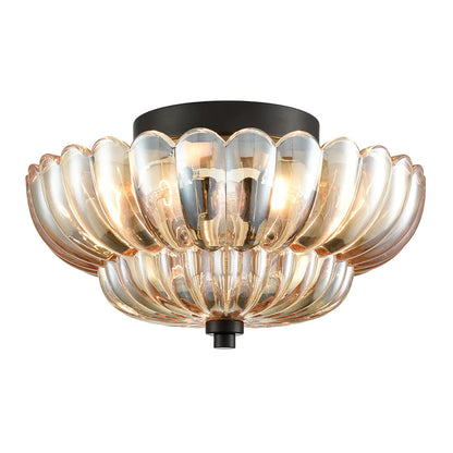 Vintage lampa sufitowa z bursztynowego szkła — elegancki akcent do każdego wnętrza