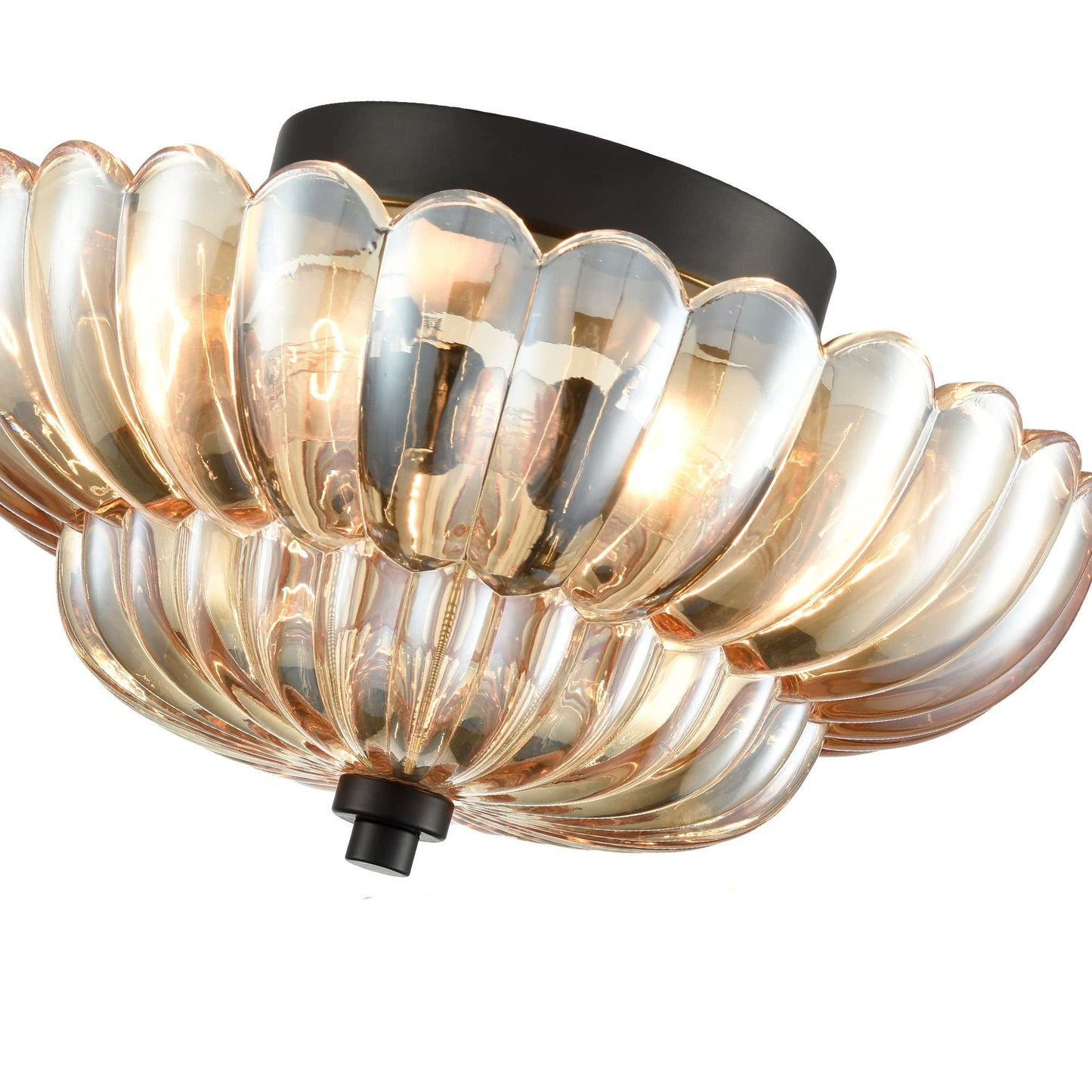 Vintage lampa sufitowa z bursztynowego szkła — elegancki akcent do każdego wnętrza