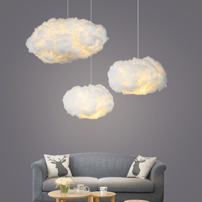 Lampa Wisząca w Kształcie Chmurki z Bawełny – Zimowy Wzór