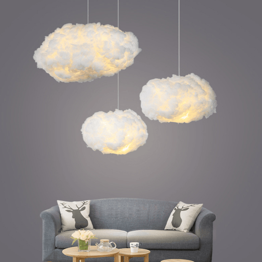 Lampa Wisząca w Kształcie Chmurki z Bawełny – Zimowy Wzór