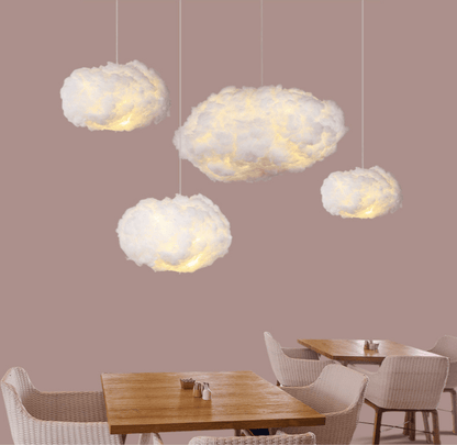 Lampa Wisząca w Kształcie Chmurki z Bawełny – Zimowy Wzór