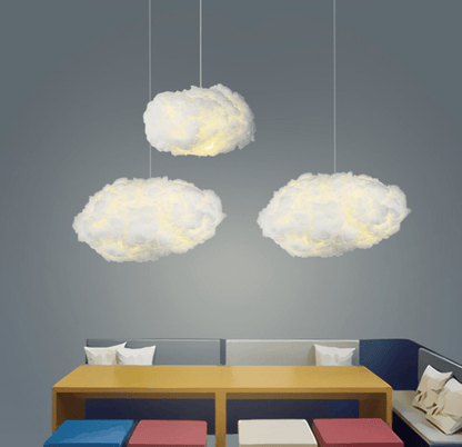 Lampa Wisząca w Kształcie Chmurki z Bawełny – Zimowy Wzór
