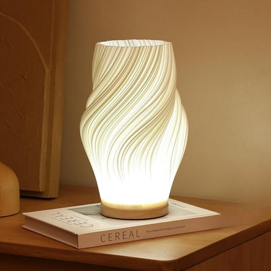 Cozy LED Dimmable Table Lamp with Stylish Wave Design