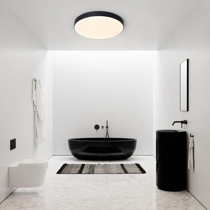 Erda – Nowoczesna LED Lampa Sufitowa z Abażurem z Akrylu (Czarna, 40/50 cm)