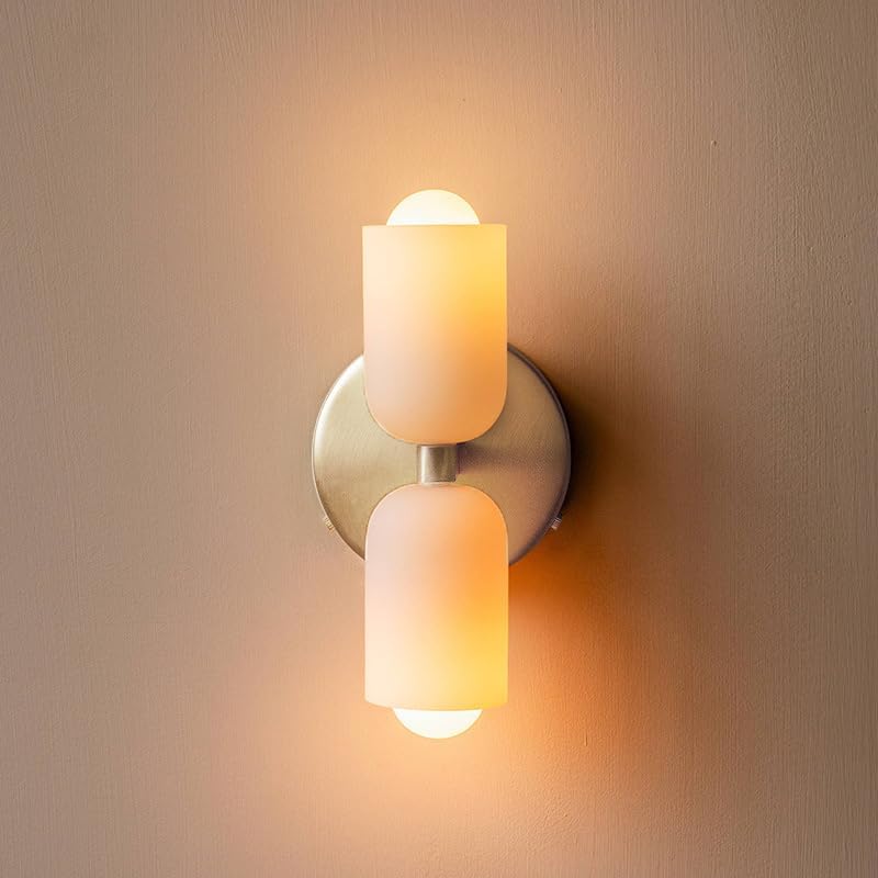 Döle – Nowoczesna Lampa Ścienna z Podwójnymi Szklanymi Kloszami (E14, Do Wnętrz)
