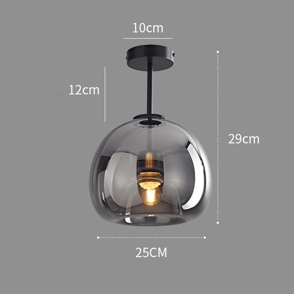 Stylowa Retro Miedziana Szklana Lampa Sufitowa