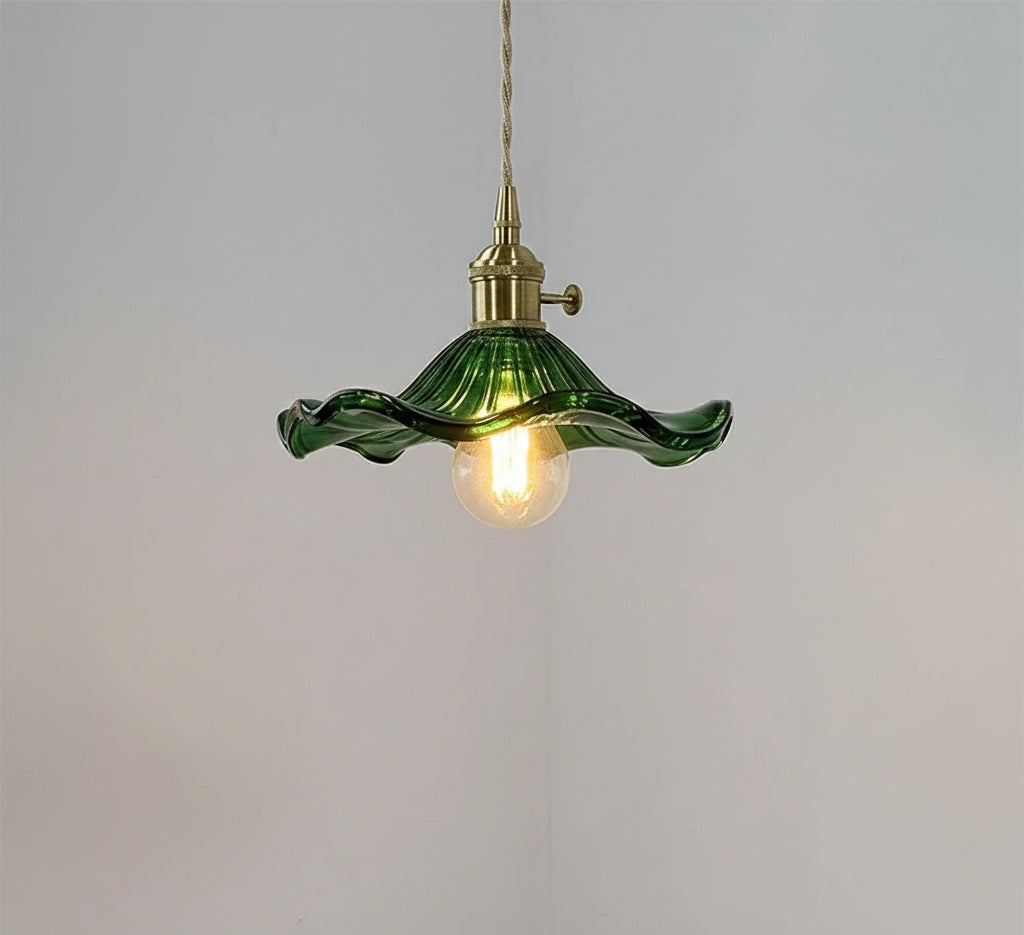 Elegancka Szklana Lampa Wisząca w Kształcie Kwiatu Hibiskusa ze Stylowym Designem
