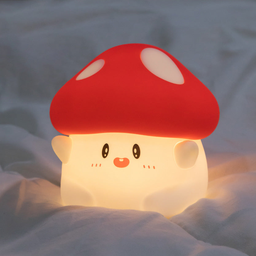Spotty - Urocza lampka nocna Grzybek LED Squishy – miękka, przytulna dekoracja LED do pokoju dziecięcego