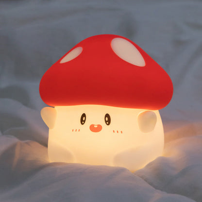 Spotty - Urocza lampka nocna Grzybek LED Squishy – miękka, przytulna dekoracja LED do pokoju dziecięcego