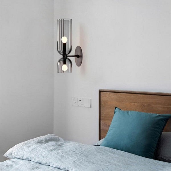 Flute – Elegancka Lampa Ścienna ze Szkła i Żelaza w Stylu Retro