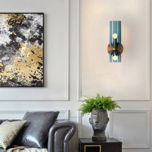 Flute – Elegancka Lampa Ścienna ze Szkła i Żelaza w Stylu Retro