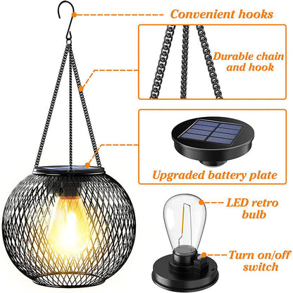 Solarna Lampa Zewnętrzna – Okrągła lub Owalna z Ciepłym Białym Światłem LED
