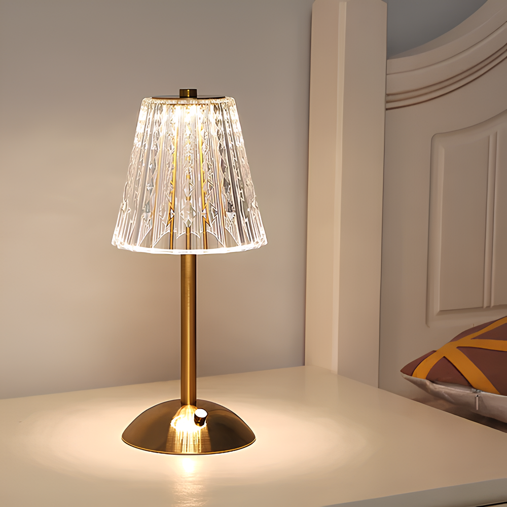 Golden Crystal Cordless Table Lamp with Touch Dimming - a luxurious addition to your interior