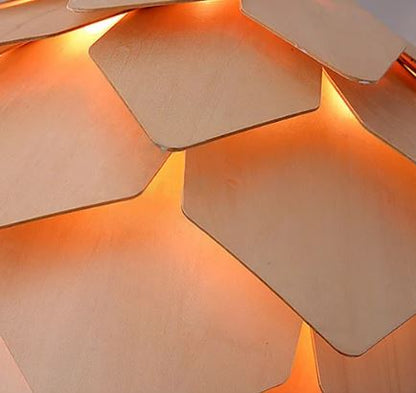 Elegant Oak Pendant Lamp — Adjustable Cable and Natural, Minimalist Design