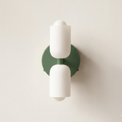 Döle – Nowoczesna Lampa Ścienna z Podwójnymi Szklanymi Kloszami (E14, Do Wnętrz)