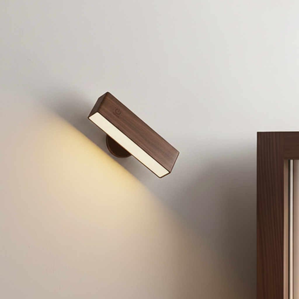 Elegancka obrotowa lampa ścienna z magnetycznym mocowaniem