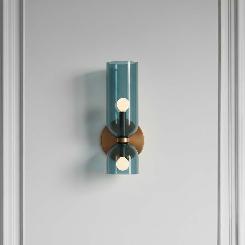 Flute – Elegancka Lampa Ścienna ze Szkła i Żelaza w Stylu Retro