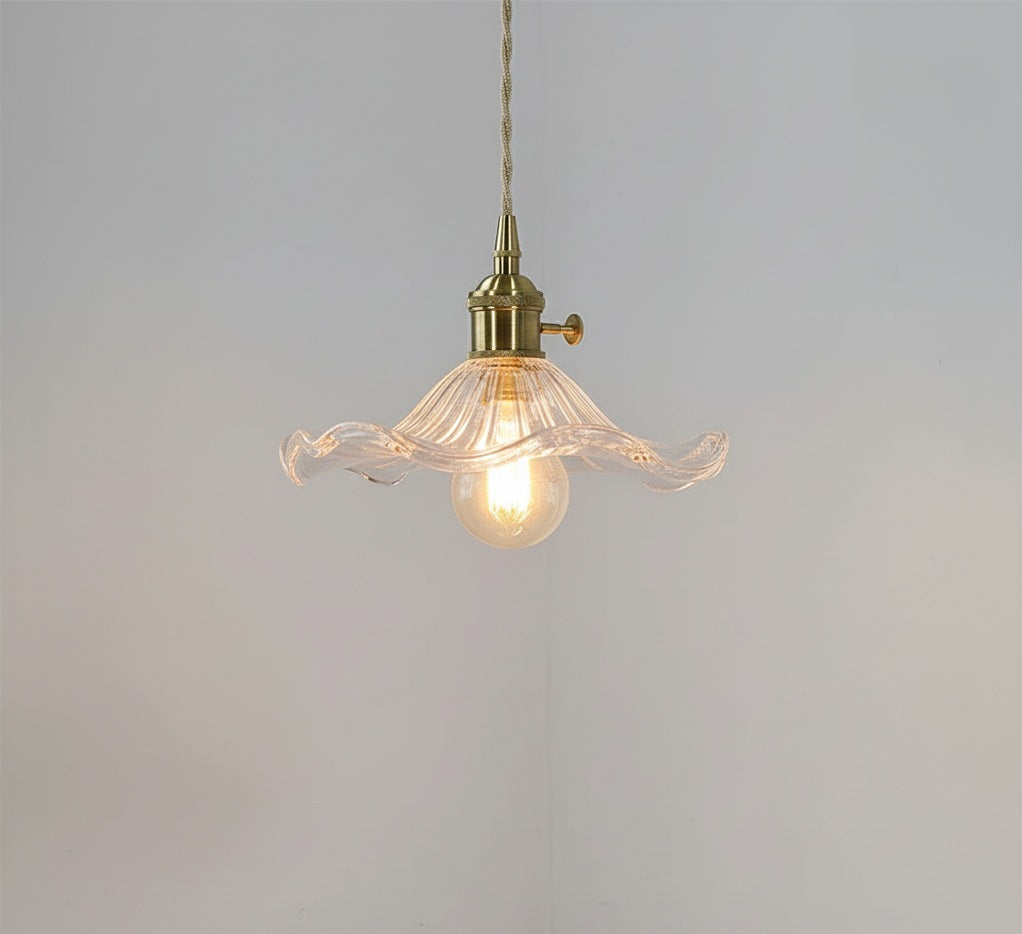 Elegancka Szklana Lampa Wisząca w Kształcie Kwiatu Hibiskusa ze Stylowym Designem