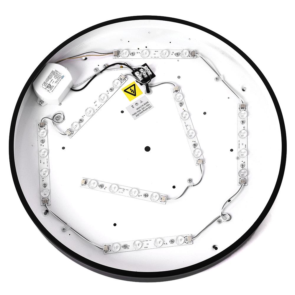 Erda – Nowoczesna LED Lampa Sufitowa z Abażurem z Akrylu (Czarna, 40/50 cm)