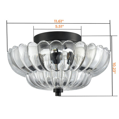 Vintage lampa sufitowa z bursztynowego szkła — elegancki akcent do każdego wnętrza